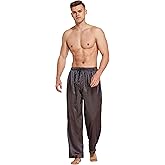 Tony & Candice Men's Satin Pajama Pants Long PJ Bottoms