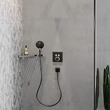 Hansgrohe Raindance Select S Shower Head and Hand Shower 125 mm Brushed Black view 3