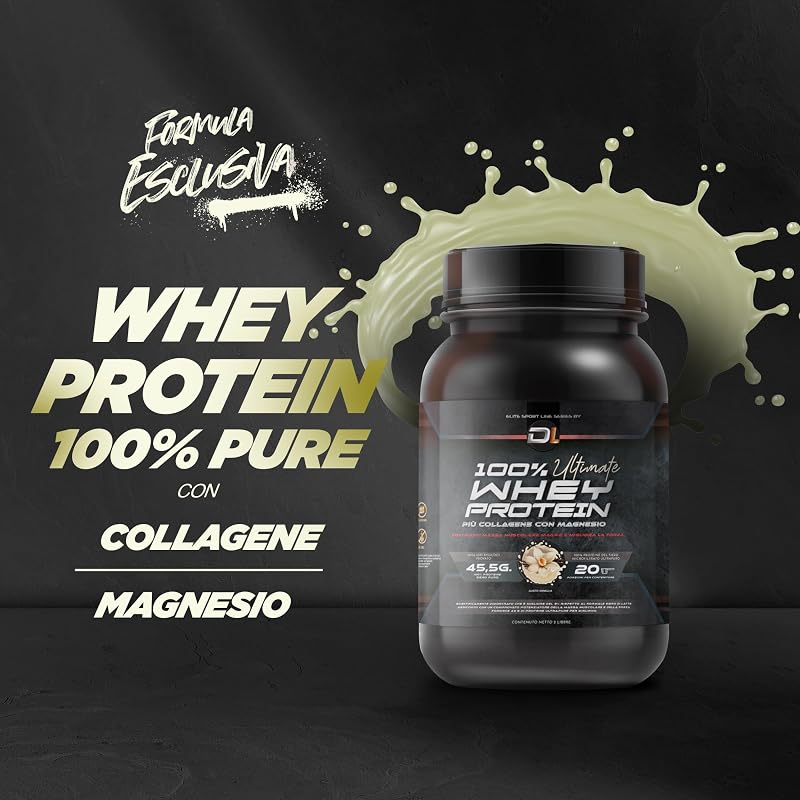 Whey Protein | Proteina in polvere con Collagene, Magnesio e Amminoacidi | Aumenta la massa muscolare | Supporta lo sviluppo e il recupero muscolare | Proteina facile da digerire | 1kg (Vaniglia)
