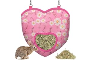 SKYJORMY Rabbit Hay Feeder, Bunny Hay Bag for Rabbits,Rabbit Feeder Fabric Bag Feeder Storage Bag,1 Hole Large Capacity 600D Oxford Cloth Fabric Hanging Hay Feeder Bag for Small Animal,Hay Guinea Pig(Daisy)