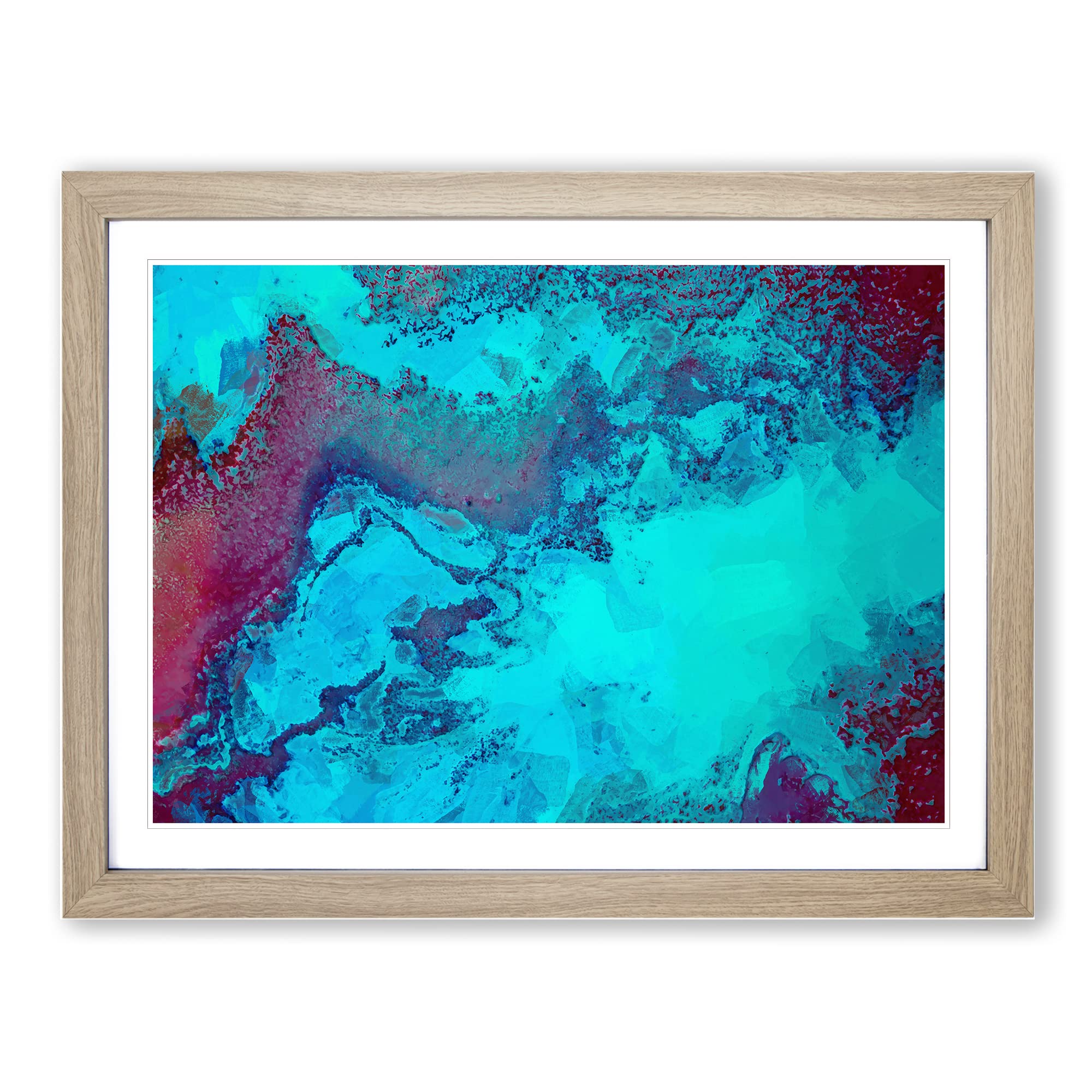 Endless Kiss In Abstract Modern Art Framed Wall Art Print, Ready to Hang Picture for Living Room Bedroom Home Office Décor, Oak A4 (34 x 25 cm)