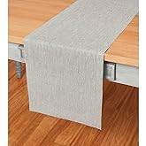 Solino Home Linen Table Runner 144 Inches Long - Athena, 100% Pure Linen Oyster Grey 14 x 144 Inch Table Runner for Dining, Spring, Easter, Mothers Day