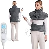 Bedsure Heating Pad for Back with Abdomen Belt - Valentine Birthday Gifts for Seniors Women Mom Men, Electric Heated Pad for Neck and Shoulders, Fast Heating Large 24"x34", ETL Certified, Grey