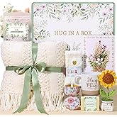 Self Care Gifts for Women Birthday Care Package Spa Kit, Get Well Soon Gift Baskets for Women, Inspirational Sunflower Valentine's Day Gifts for Her Mom Wife Girlfriend, Thinking of You Sympathy Gift