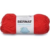 Bernat Handicrafter Cotton Solids Yarn - (4) Medium Gauge 100% Cotton - 1.75oz - Red - Machine Wash &amp; Dry