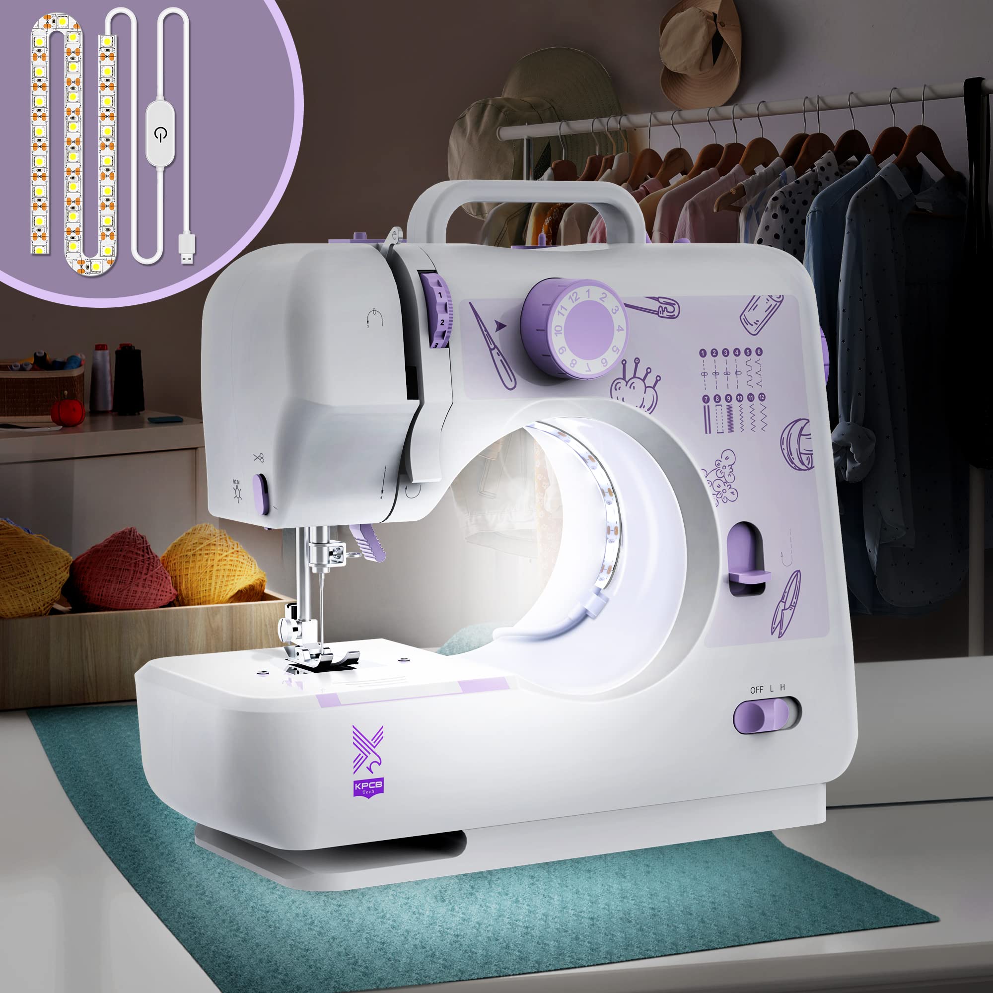 Mua KPCB Tech Sewing Machines for Beginners, 12 Stitches Sewing Machine ...