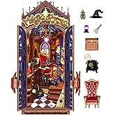 Rolife Book Nook Kit Magic Fantasy Corner DIY Miniature House Kit, 10" Wizard Witch Room Booknook Bookshelf Insert Decor 3D W
