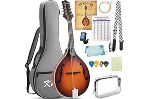 KMISE Mandolin Musical Instrument A Style, Acoustic Mandolins Instrument Kit Italian 8 String for Professional Beginners Adults Teens Youth Kids (A Style Acoustic Brown Sunset, 8 String)