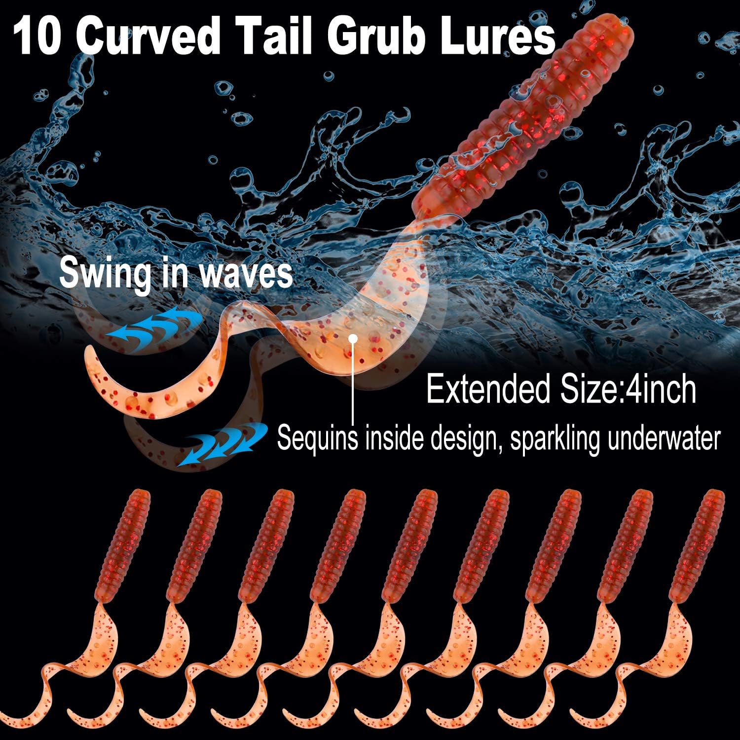Fishing Lures Baits Fishing Tackle Kit Set Including Paddle Tail Swimbaits Jerkbait Senko Worms Craw Baits Curved Tail Grubs Fishing Accessories for Freshwater or Saltwater : Sports & Outdoors