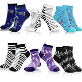 Chicingyou 12 Pairs Unisex Music Socks Music Lover Valentine Gifts Funny Instruments Piano Keys Notes Stave Socks