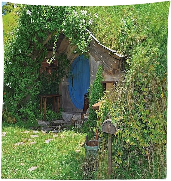 Vipsung Hobbits Tischdecke Fantasy Hobbit Land Haus In Magischen Overhill Woods Film Szene Bild Neuseeland Esszimmer Kuche Abdeckung Tisch Rechteckig Multy 34 W By 34 L Amazon De Kuche Haushalt