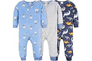 Gerber baby-boys Fleece Footless Pajamas 3-pack