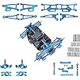 RCMOXETO for MJX Hyper Go H14BM Upgrade Parts 14210 14209 Jetwood 1/14 RC Car Metal Upgrade Parts, for Hype Go 1/14 Upgrade Parts Aluminum Full Parts 18PCS Blue