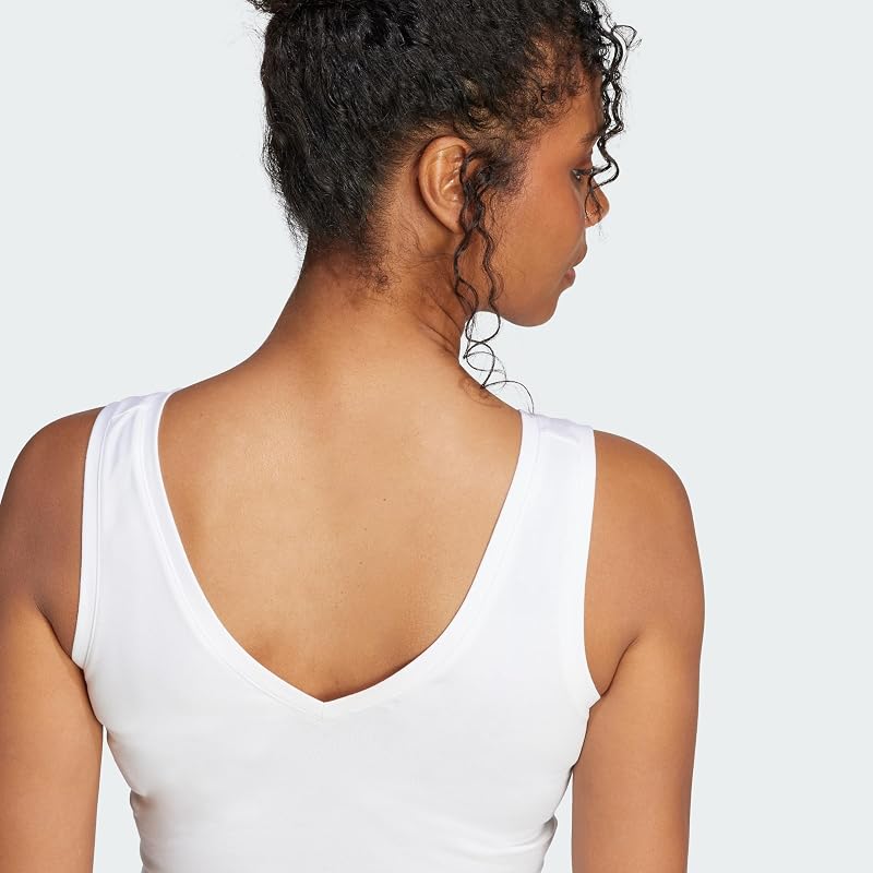 Women's Essentials Pequeno Logótipo Cotton Lifestyle Shirt de Alças, Branco/Preto, S — foto 3 de 8