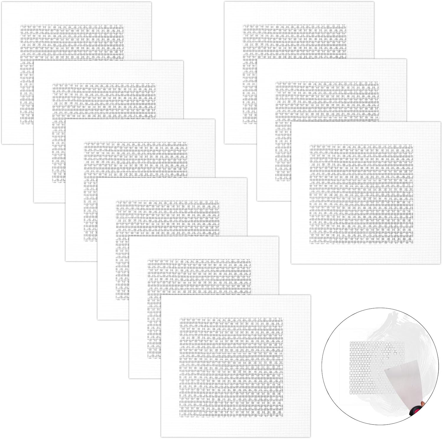 Huayue 9 PCS Wall Repair Patch, Self Adhesive Screen Patch Aluminum ...
