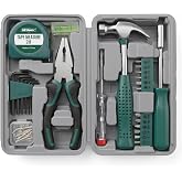 Hi-Spec Small Tool Kit Compact Set for Home and Office DIY, Green | 25pc, Mini Tool Box, Household Repairs, Portable Starter Toolkit, Quick fix and maintenance, Essential tools, New home owners