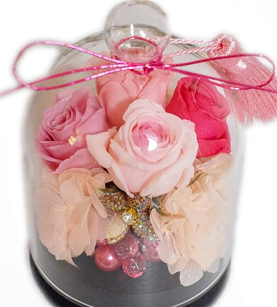 Amazon ガラスドームアレンジ純粋100 プリザーブドフラワー テレビ映画 六本木ヒルズセレブ 高級ブランドや東証一部上場企業 代議士 芸能人 ミリオンセラー作家などを顧客に持つフラワー装飾の東京ミリオン フラワーデザイナーchihiroのギフトブランド ミル