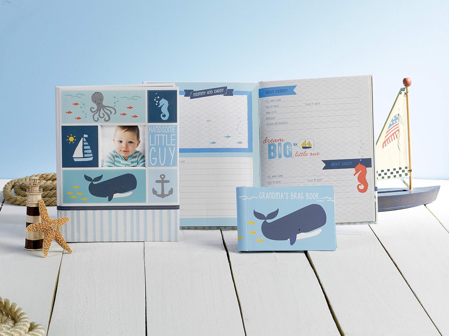 C.R. Gibson First 5 Years Memory Book, by Carters, Record Memories and Milestones on 64 Beautifully Illustrated Pages - Under The Sea : Baby