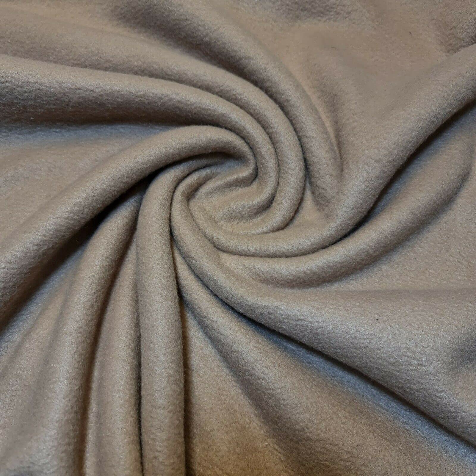 Antipil Polar Fleece Fabric Superior Quality Warm Soft Pile Dress Craft Fabric Material 58" - 150 cm Wide Sold As 1 Meter Pre - Cut Lengths (Available in 15 Colours) (Beige)