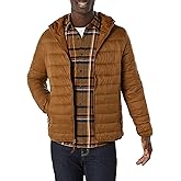 Amazon Essentials Men's Lightweight Water-Resistant Packable Hooded Puffer Jacket
