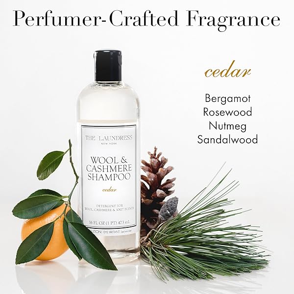THE LAUNDRESS WOOL & CASHMERE SHAMPOO, DOUBLE CONCENTRATED, CEDAR SCENT, WOOL DETERGENT, WOOL WASH, CASHMERE SHAMPOO, 16 FL OZ