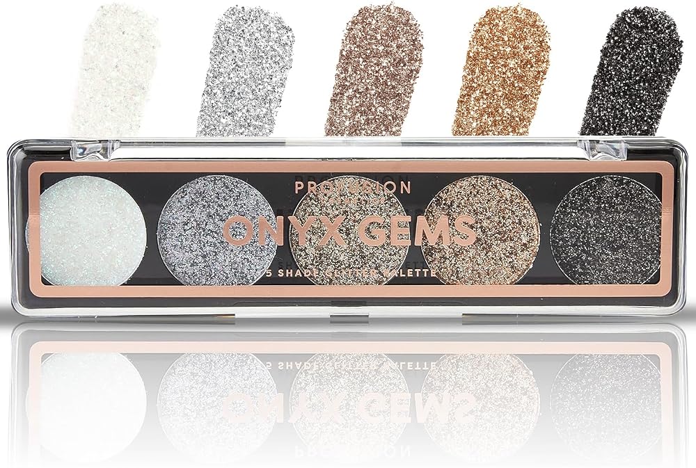 Profusion Cosmetics Onyx Gems 5 Shade Glitter Eyeshadow Palette