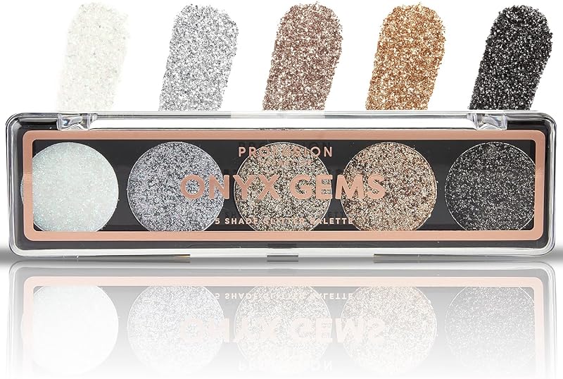 Profusion Cosmetics Onyx Gems 5 Shade Glitter Eyeshadow Palette