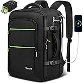 Vancropak Travel Personal Item Backpack for Spirit Airlines with Shoe Compartment Removable, 18x14x8 TSA Approved Underseat Carry on Backpack, Large Luggage Suitcase Bag Fit 17.3" Laptop with USB Port