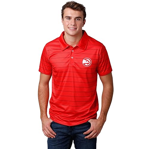 FOCO Atlanta Hawks NBA Mens Striped Polyester Polo - XL Team Color