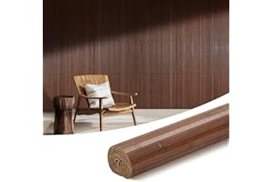 OUZUGIE 1 Pack 96x24 Inch Natural Bamboo Wall Panel – Coffee Pole Wrap Paneling for Walls, Ceilings, Cabinets, Furniture – Ideal for Bedroom, Living Room & Office DIY Decor