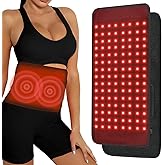 Red Light Therapy for Body, Infrared Red Light Therapy Waist Weight Loss Belt with Timer, 660nm/850nm LED Bead Wearable Wrap for Back Knee Hip Shoulder Muscle Relaxation 17.8"x 8.3"