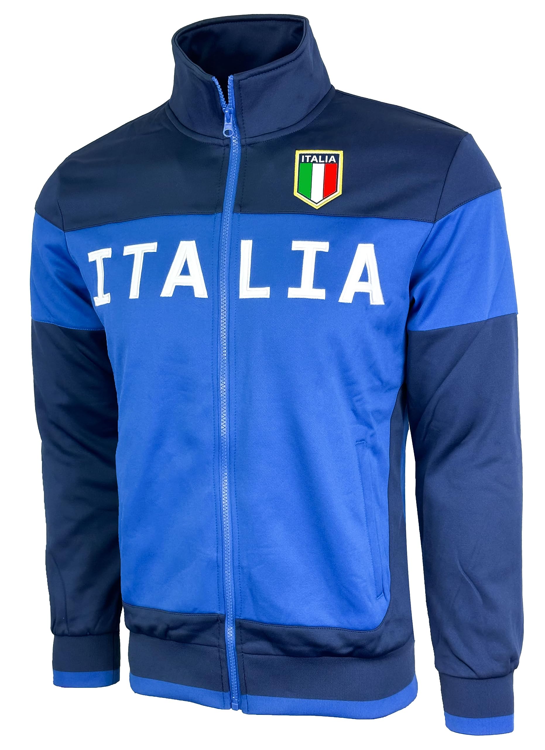 Photo 1 of Men's Italy Jacket, Full Zip Italia Soccer Track Jacket With Zipper Pockets (Large)