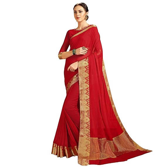 Shaily Chiffon Kanjeevaram Saree with blouse piece