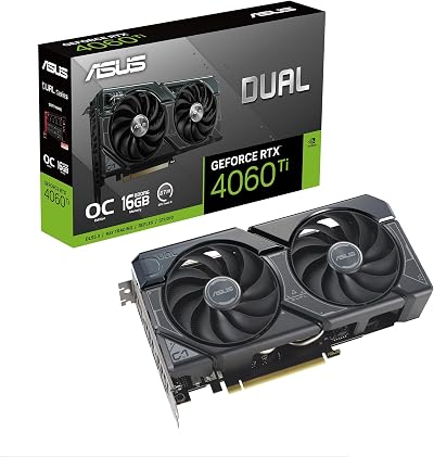 ASUS Dual GeForce RTX 4060 Ti OC 16GB GDDR6 Graphics Card PCIe 4.0 DLSS 3