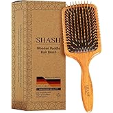 SHASH Since 1869 Made in Germany Wooden Paddle Brush - Gently Detangles, Styles, Conditions Hair with Minimal Frizz and Breakage - Safe for All Hair Types, Wet or Dry - Eco-Sourced Wood