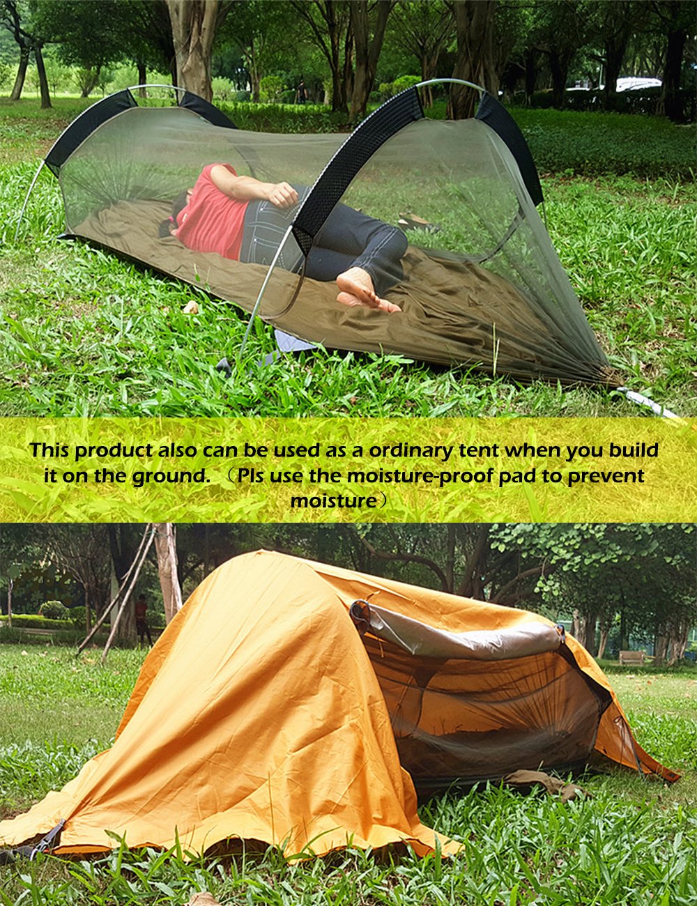 Portable Camping Hammock Mosquito Net Rain Cover Waterproof Windproof