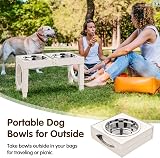 Aystkniet Raised Dog Bowls with Stand 5 Heights 8-35cm, 2 Stainless Bowls view 8