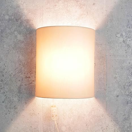 Moderne Wandleuchte Mit Kabel Anschluss In Creme Elegant Loft Stoff Wandlampe Alice Amazon De Beleuchtung
