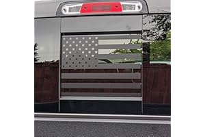 Zhizhong Rear Middle Window Decal Compatible with RAM 1500 2500 3500 2009-2023 2024, American Flag Back Sliding Window Sticker