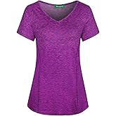 Kimmery V Neck T Shirts for Women Short Sleeve Workout Yoga Tops for Women