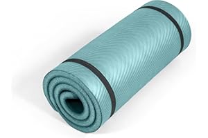 Tone Fitness 1-Inch Thick Yoga Mat | High-Density, Non-slip Exercise Mat with Carrying Strap for Yoga, Pilates, & Home Gym Workouts | Multiple Options