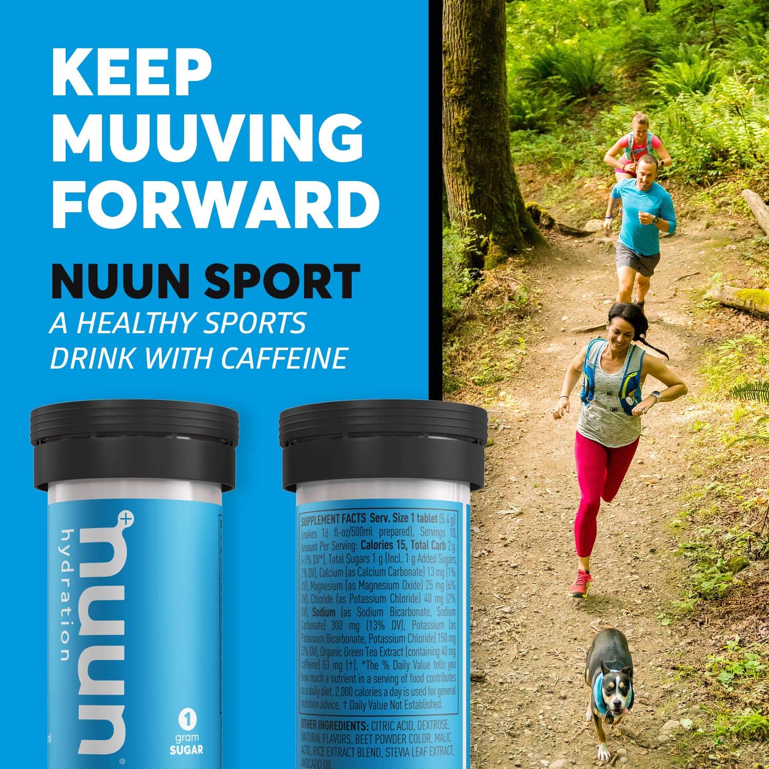 Nuun Sport + Caffeine: Electrolyte Drink Tablets, Mixed Flavor Box, 4 Tubes (40 Servings): Health & Personal Care