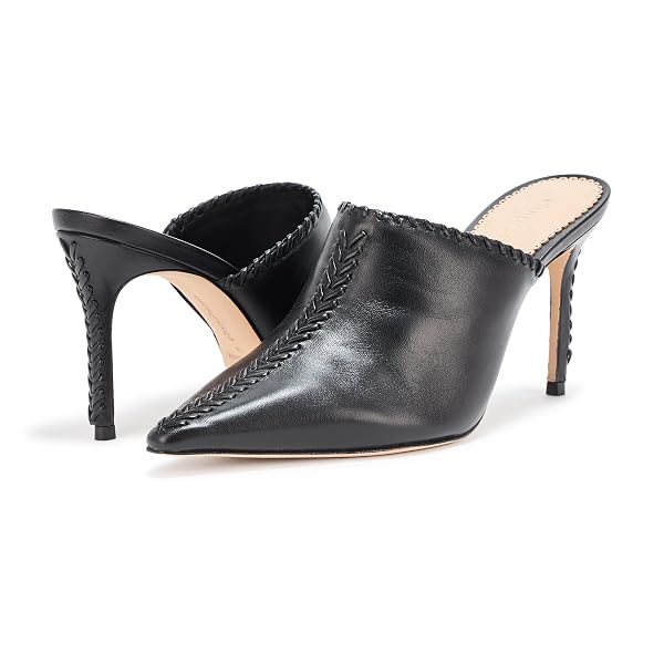 CINQ A SEPT WOMEN’S SUSAN WHIPSTICH NAPPA MULE, BLACK, 37.5