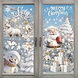 LOKIPA 8 Sheets Christmas Window Stickers PVC White Winter Decor view 1