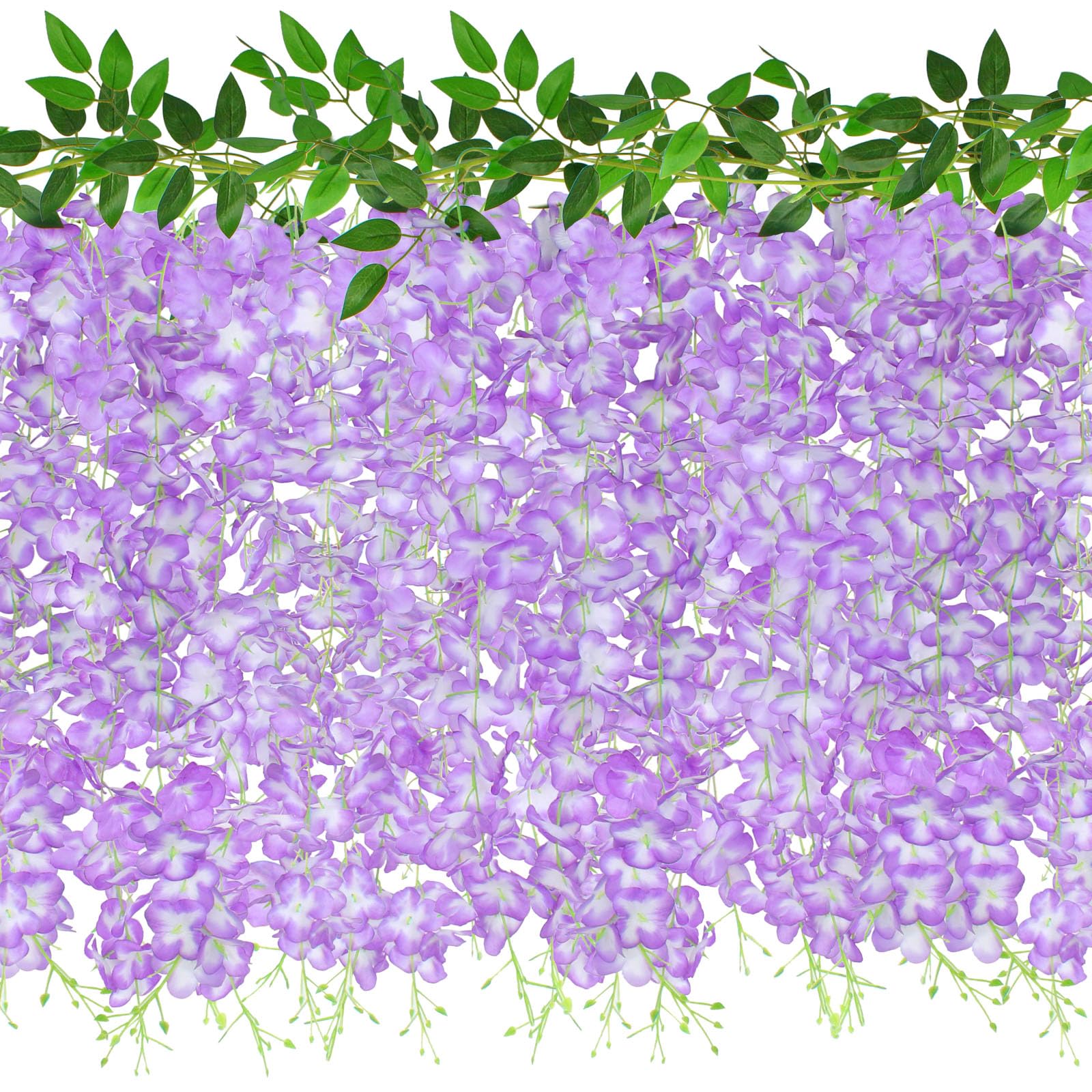 Photo 1 of ZINHO 60 Branches Wisteria Hanging Flowers, Artificial Purple Wisteria Flowers Garland for Wedding Arch Ceremony Party Garden Home Backdrop Decor