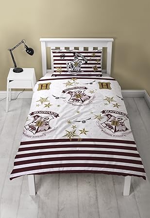Harry Potter Bettbezug mit passendem Kissen Fall, Mikrofaser, Weiß, Single