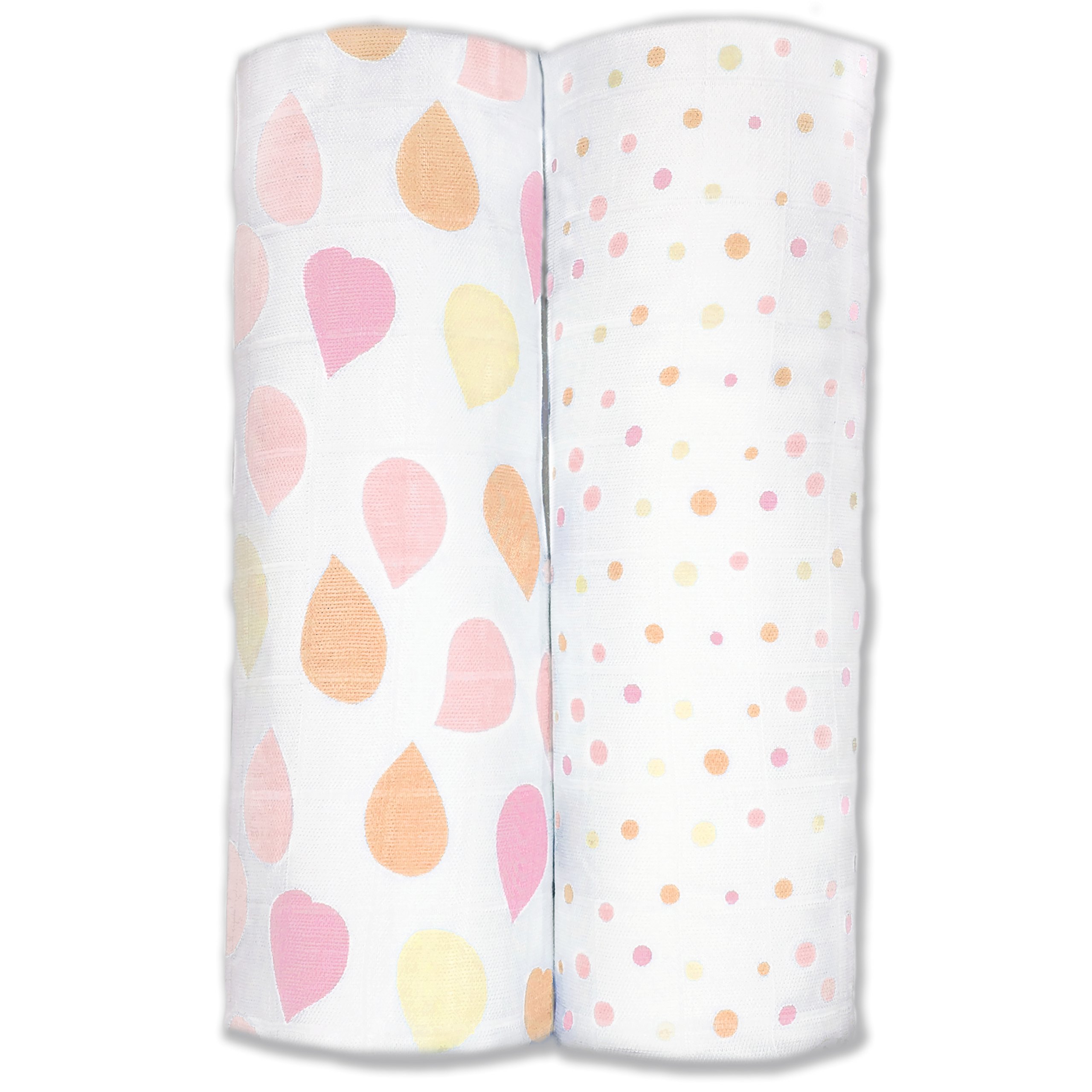 Amazing Baby Silky Swaddle Muslin Blankets, Set of 2