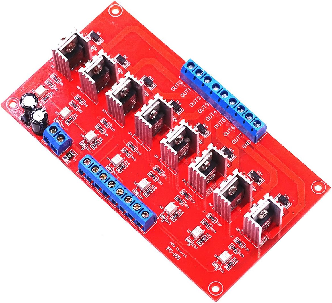 8 Channel DC PLC Amplifier Board IO Protection Optocoupler Isolated Power Output Board with Intermediate Relay Module