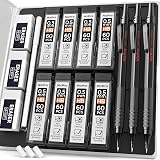 Nicpro MP1000 0.5mm Mechanical Pencil Set with Case, 3 Metal Bodies, 480 HB view 1