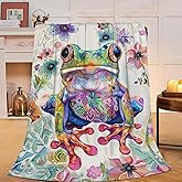 Frog Blanket Frogs Fleece Throw Blanket Super Soft Warm Cozy Fuzzy Plush Frog Blanket Gifts for Girls Boys Kids Room Decor 40"X50"